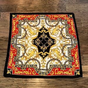 Cherub Babies Scarf 100% Polyester Made in Italy. Vibrant Colors 34” X 34” Gold